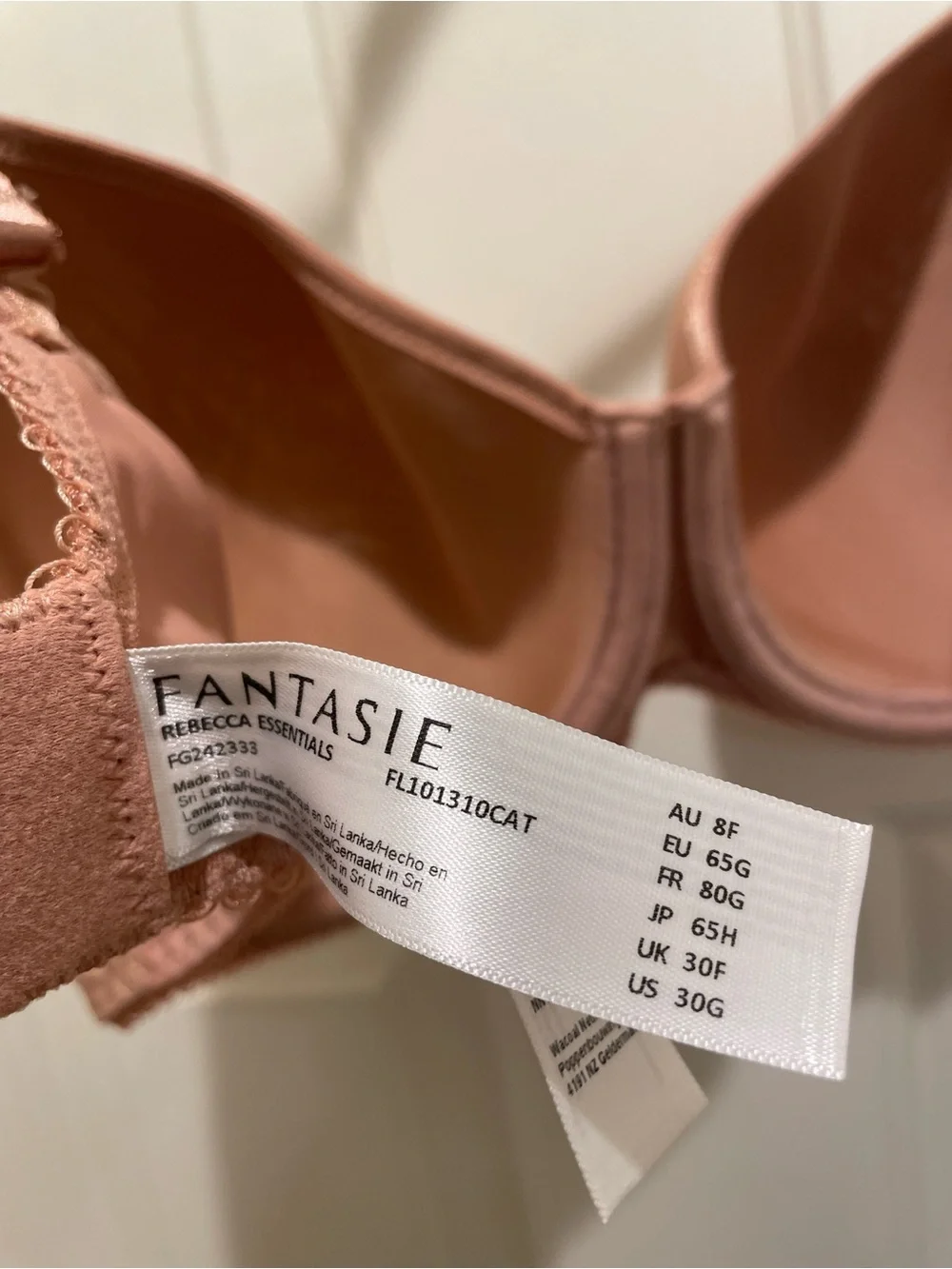Fantasie Rebecca Essentials Spacer Bra Women’s US Size 30G Beige Underwire